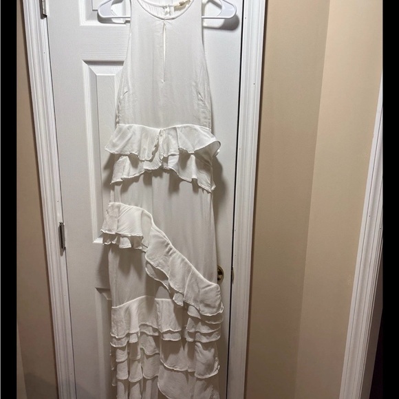 Anthropologie Forever That Girl  White Ruffle Boho Dress Size M - Picture 2 of 4